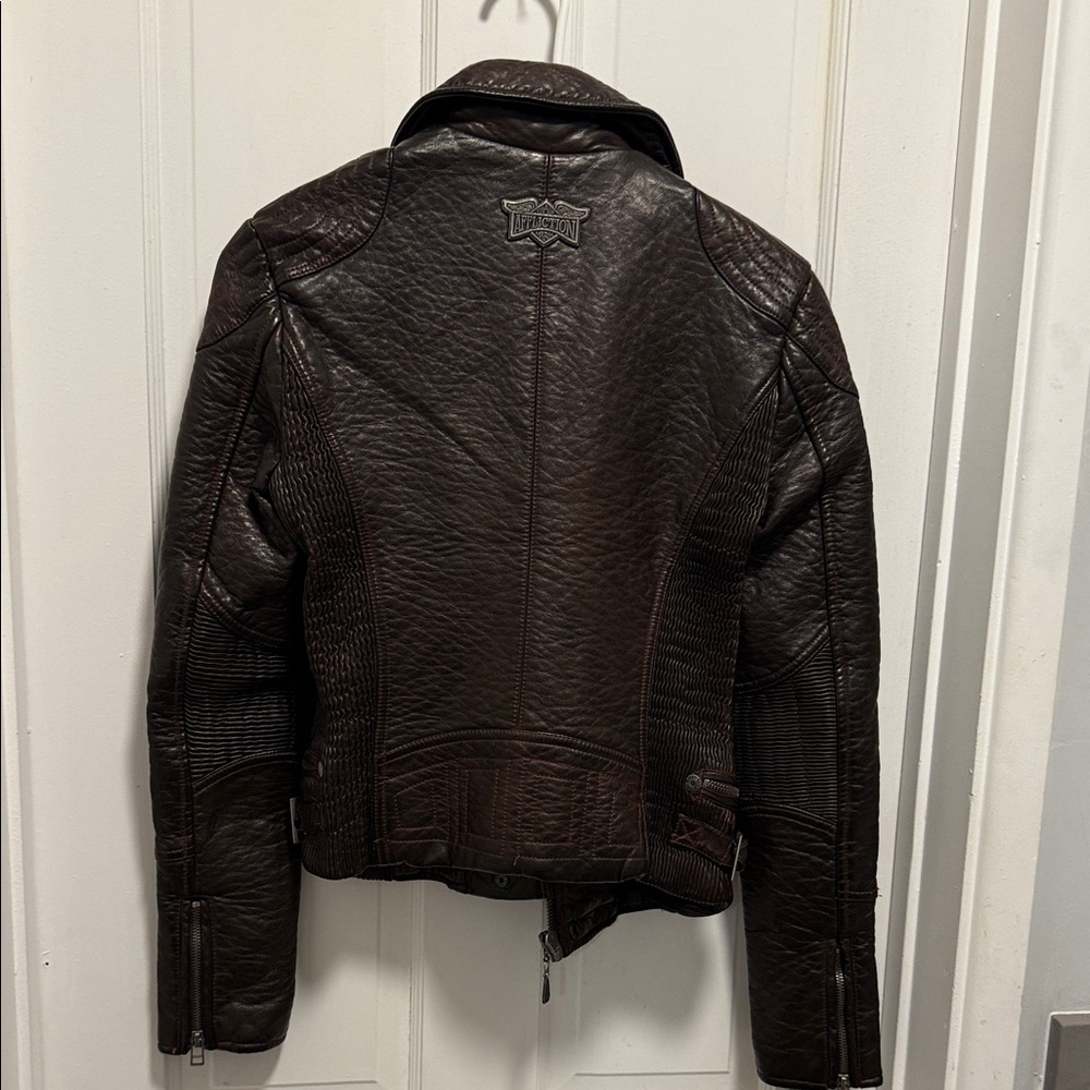 Affliction Dark Brown Leather Jacket - Picture 4 of 5
